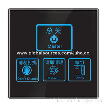 New Hotel Master Touch Switch, Black Glass Panel & Blue LED Glow for Easy Night Use